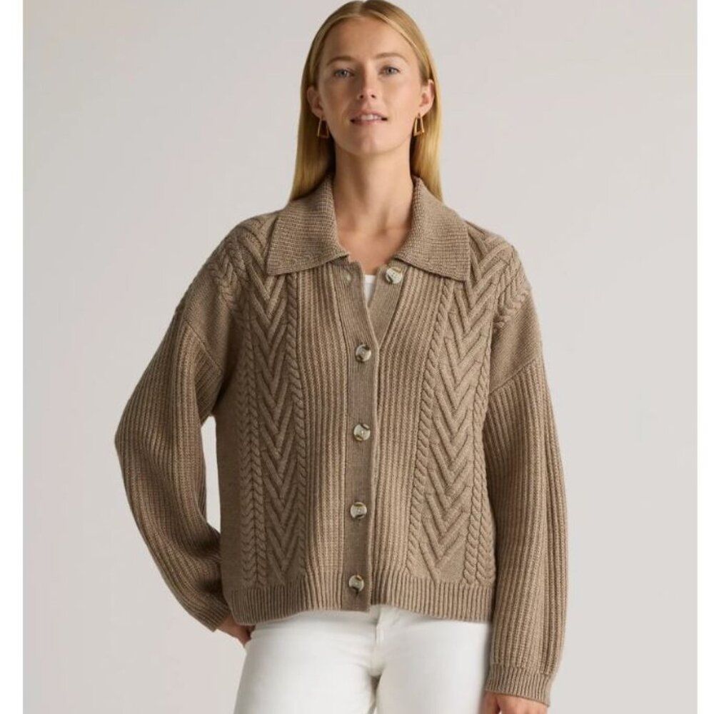 Quince Australian Merino Wool Collared Cardigan